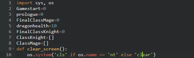 Photo showcasing the code behind Cody's Python Text-Based game